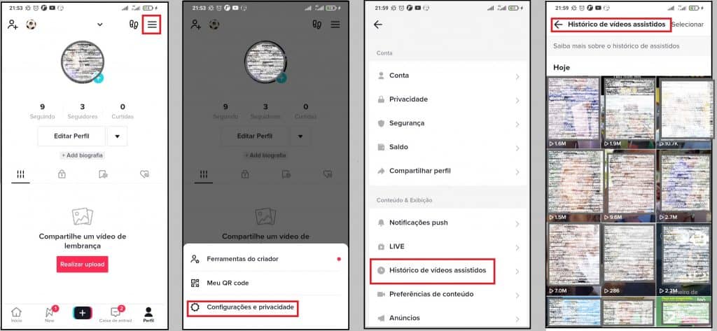 Imagem 02 Como ver seu histórico de exibição no TikTok
