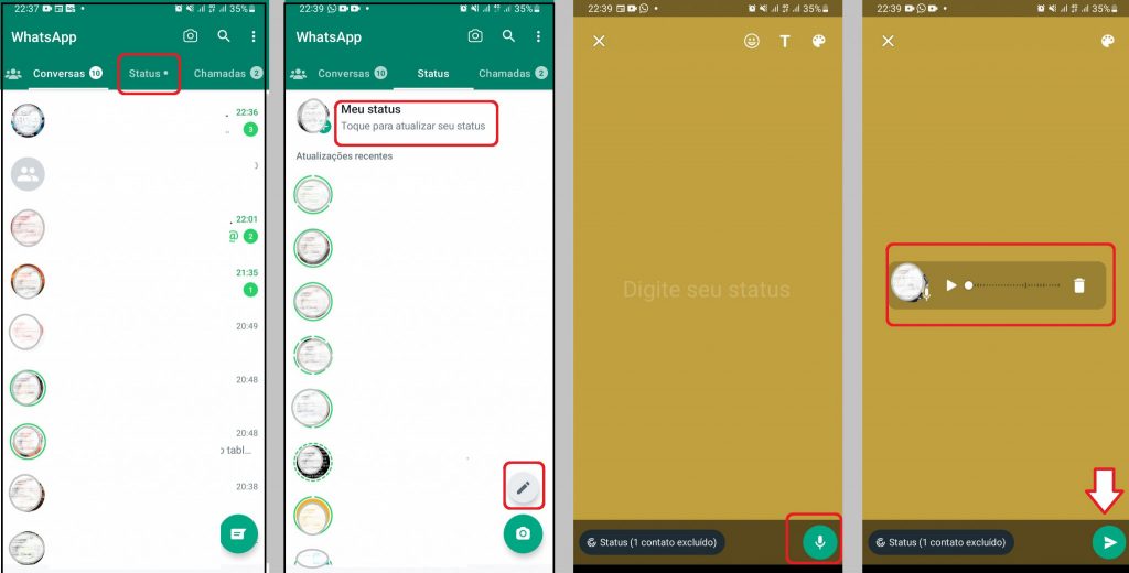 Imagem 2 Como utilizar mensagem de voz como status do WhatsApp