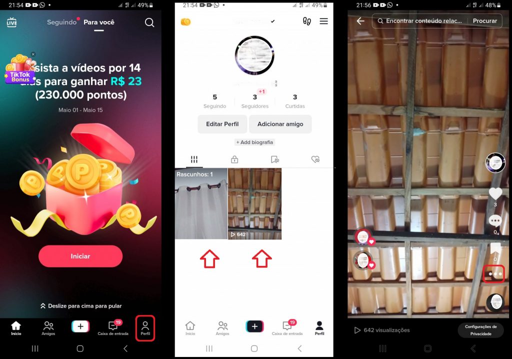 imagem 2 Como excluir vídeos do TikTok no Android