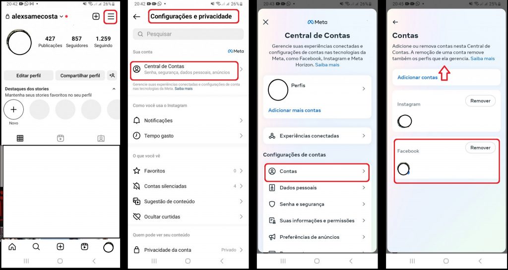 imagem 2 Como desvincular o Facebook do Instagram