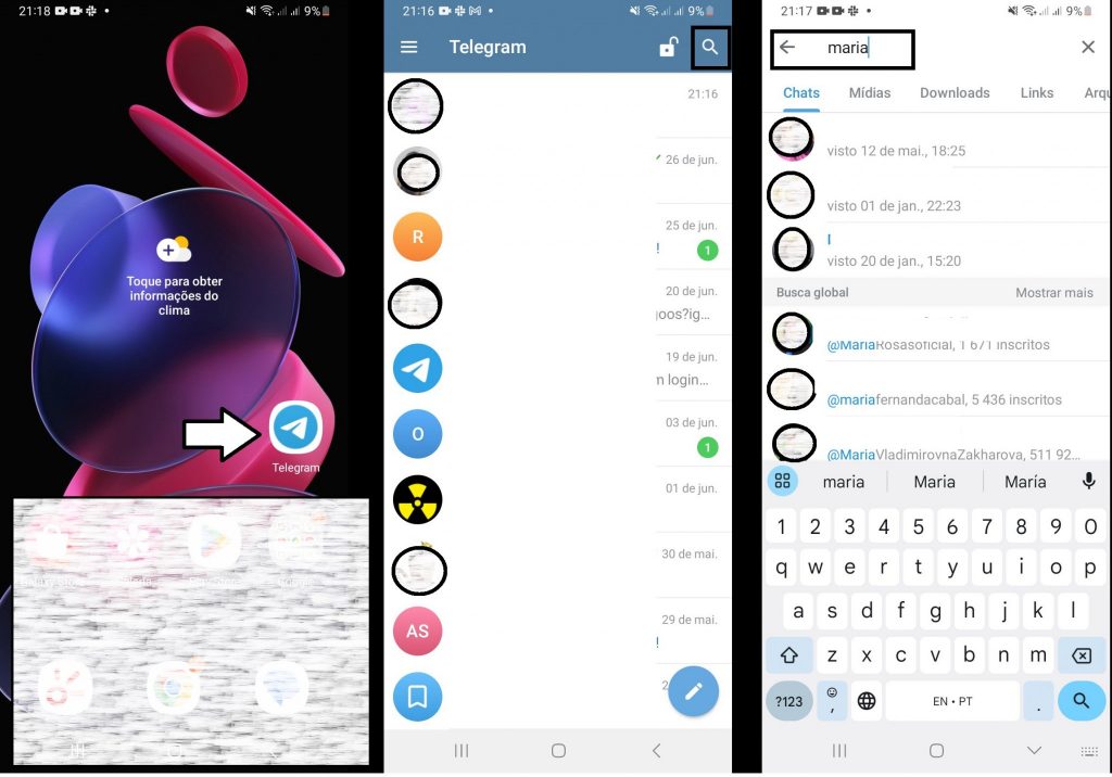 imagem 2 Como encontrar alguém no Telegram
