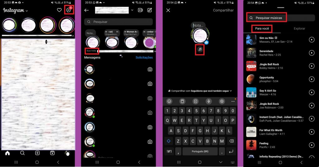 imagem 2 Como adicionar músicas nas notas do Instagram