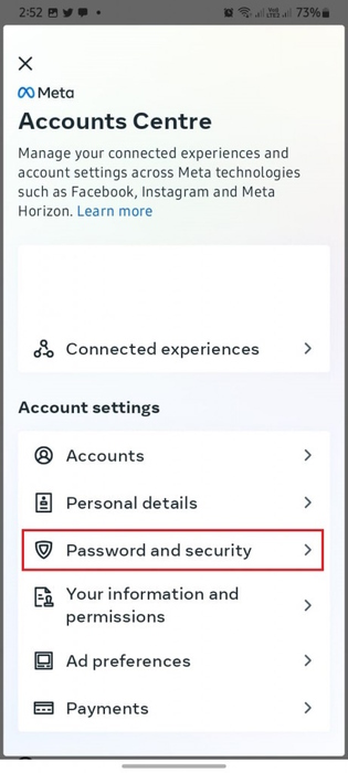 androidでinstagramのパスワードを変更する方法