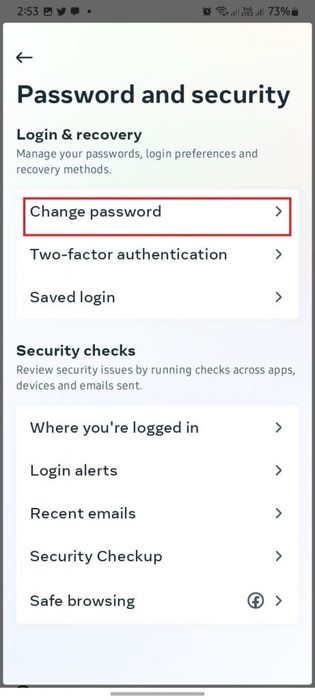 androidでinstagramのパスワードを変更する方法