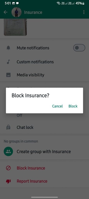 WhatsAppでスパムメッセージをブロックしたり報告するには