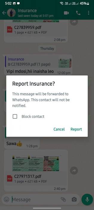 WhatsAppでスパムメッセージをブロックしたり報告するには