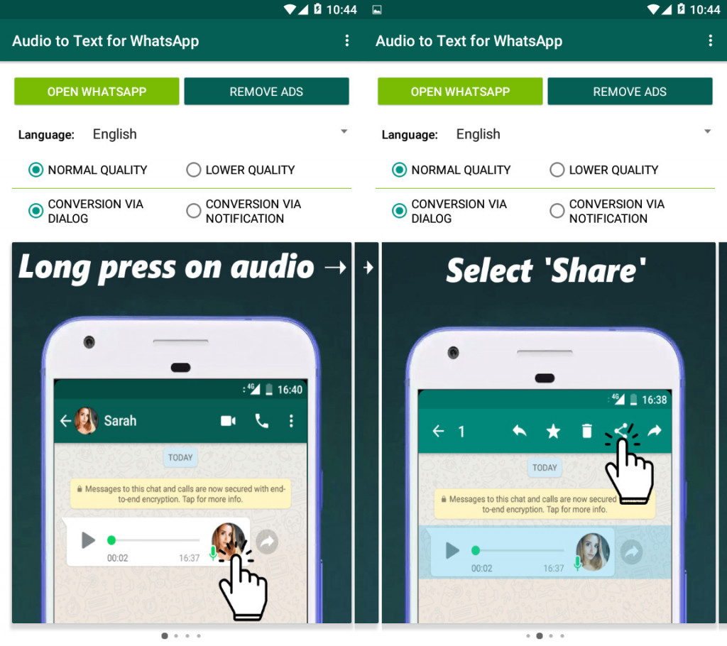 Imagen1 Convierte notas de voz de WhatsApp en texto desde tu Android