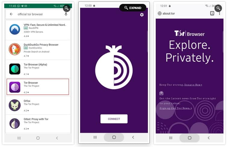 how to use the tor browser on android