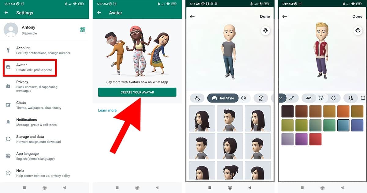 How to Create your Avatar on WhatsApp