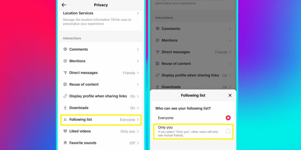 How to Hide Following List on TikTok