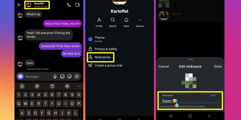 How to Add Nicknames on Insta