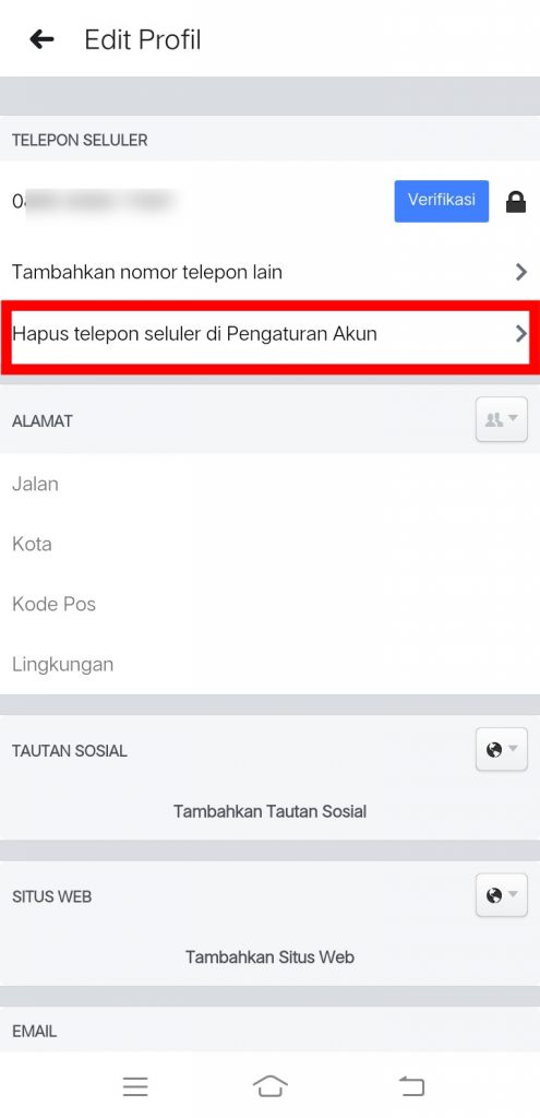 Image 7 Menghapus Nomor Ponsel Anda dari Instagram dan Facebook di Android