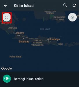 Gambar 3 Cara mengirim lokasi palsu di WhatsApp
