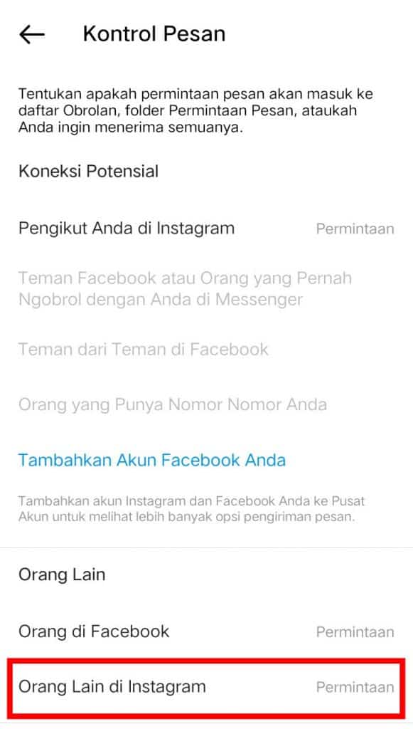 Image 3 Cara Mematikan Permintaan Pesan di Instagram