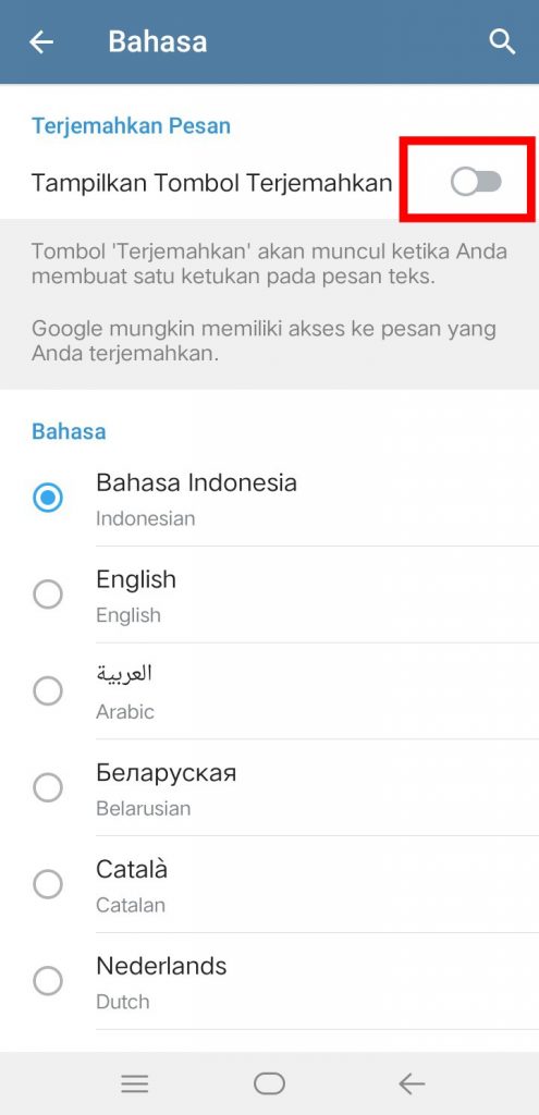 Image 5 Cara Menggunakan Penerjemah Dalam-Aplikasi Telegram di Android