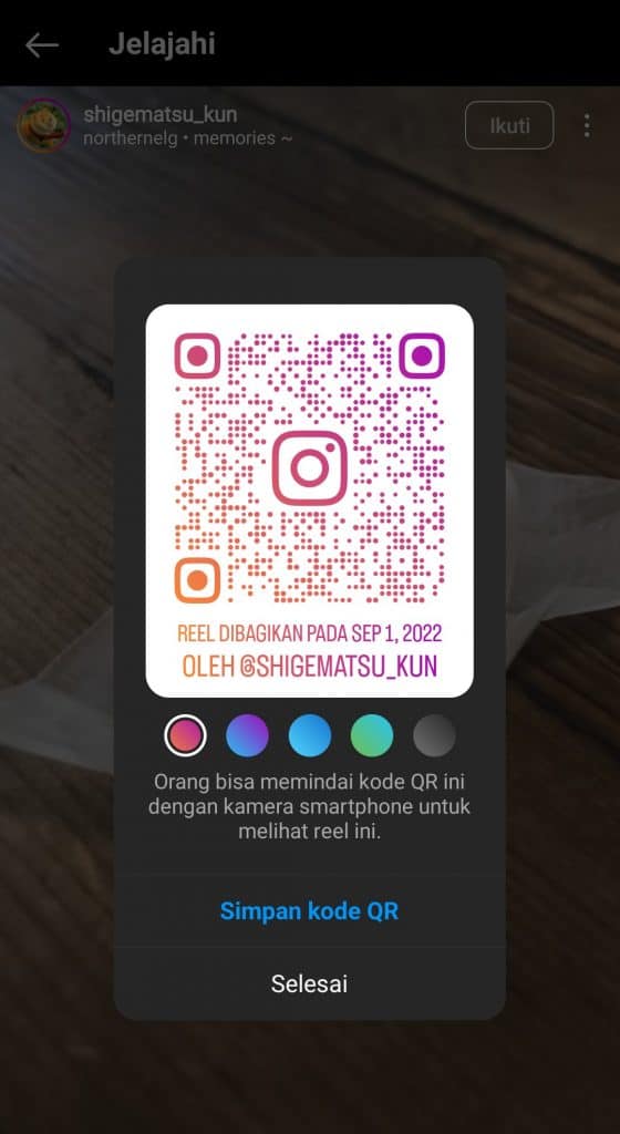Image 6 Cara Membagikan Foto dan Reel Instagram dengan Kode QR