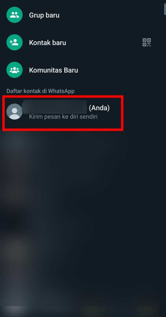 Image 4 Cara Mengirim Pesan kepada Diri Sendiri di WhatsApp