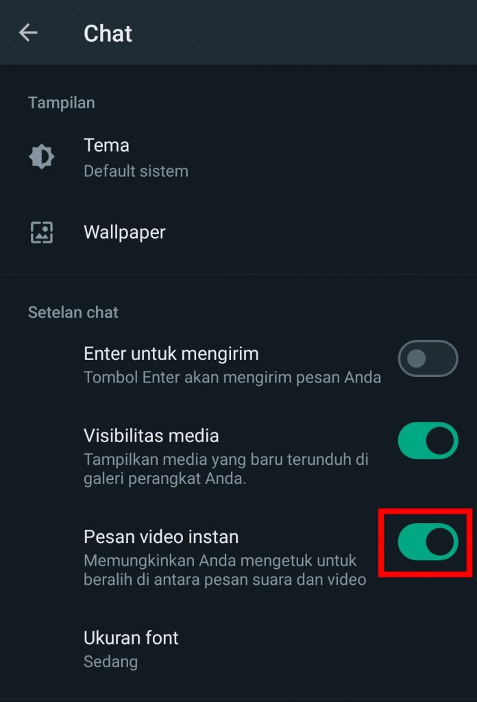 Image 3 Cara Menonaktifkan Pesan Video Instan di WhatsApp