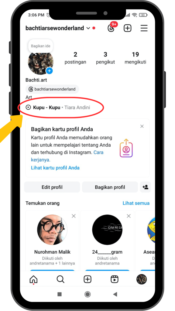 Cara menambahkan musik ke profil instagram