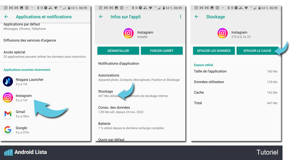 Comment nettoyer le cache Instagram sur Android