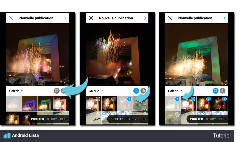 Tuto Android pour créer un post Instagram avec un carrousel de photos