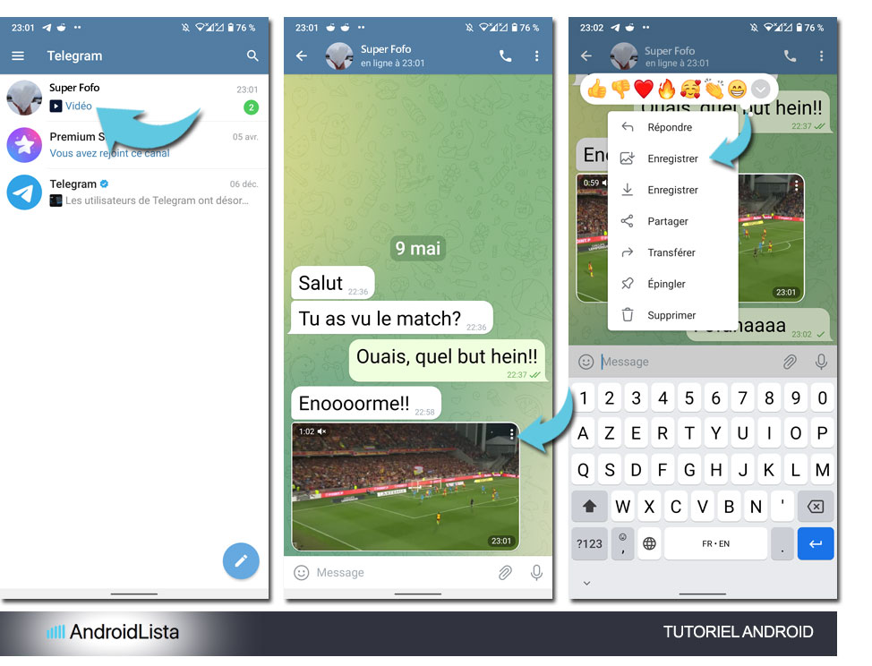 Comment télécharger une vidéo à partir de Telegram?