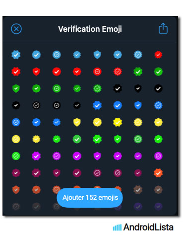 Le pack d'icônes de vérification pour Telegram Android