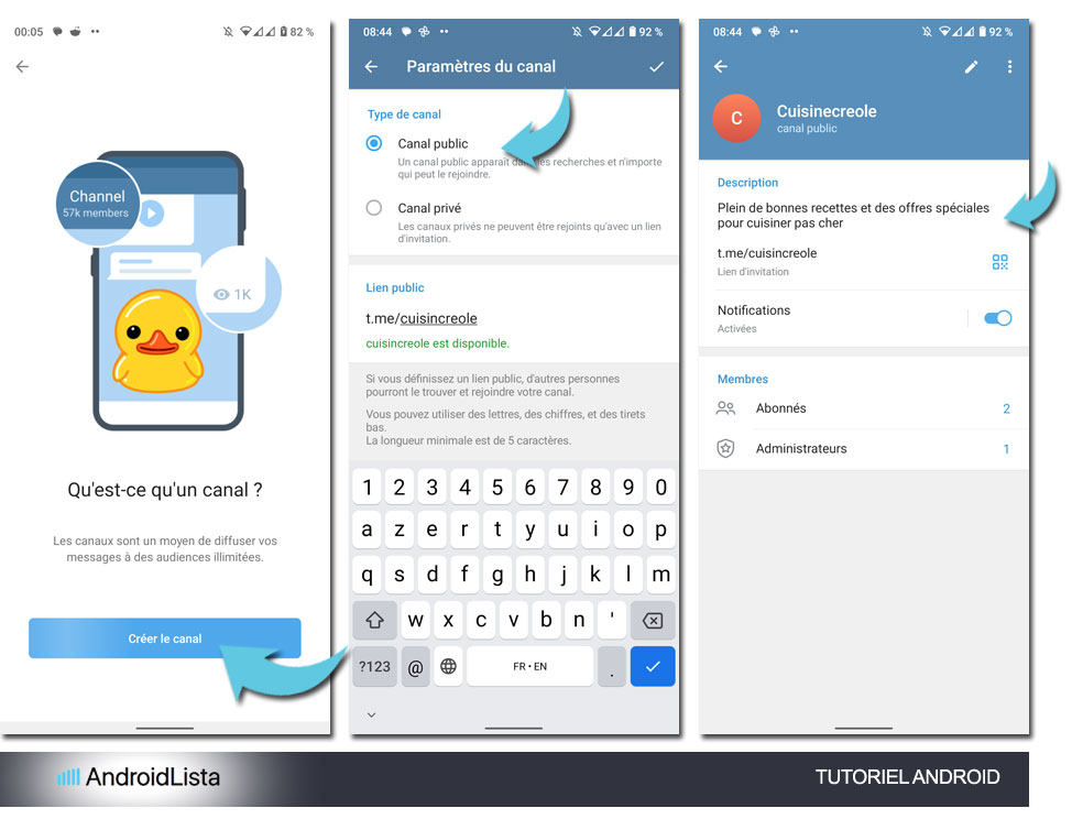 Comment créer un canal public pour la vente sur Telegram