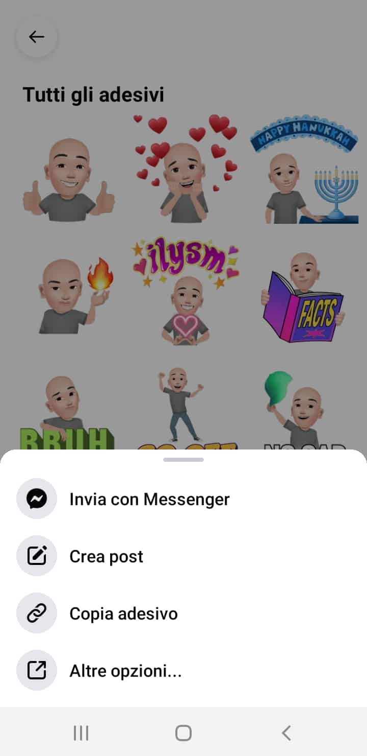 Condividi avatar Facebook WhatsApp