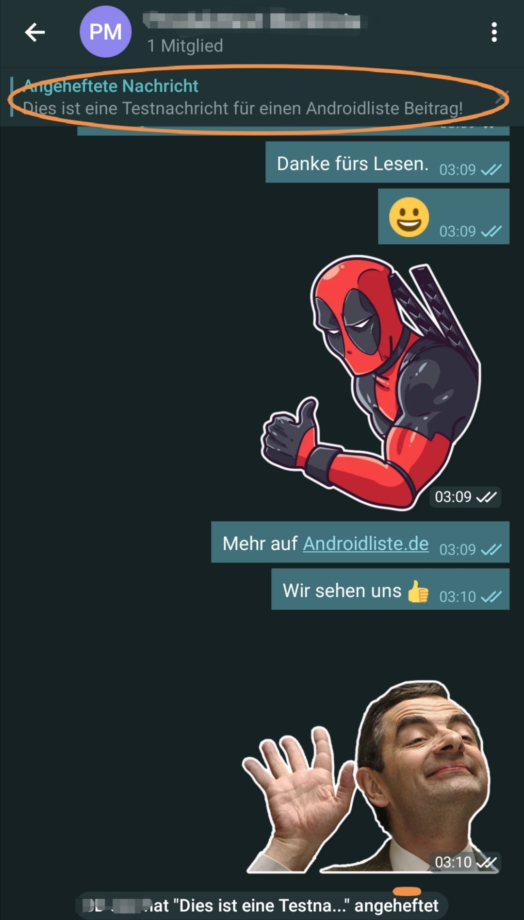 So pinnst du  eine Nachricht  oder einen Chat in Telegram 