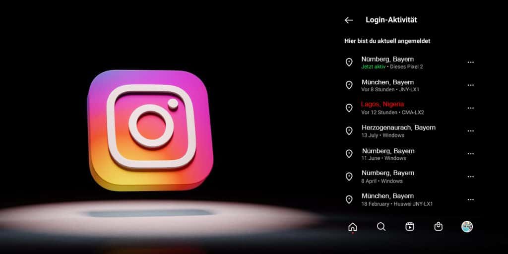 Wie finde und lösche ich Login-Aktivitäten auf Instagram?